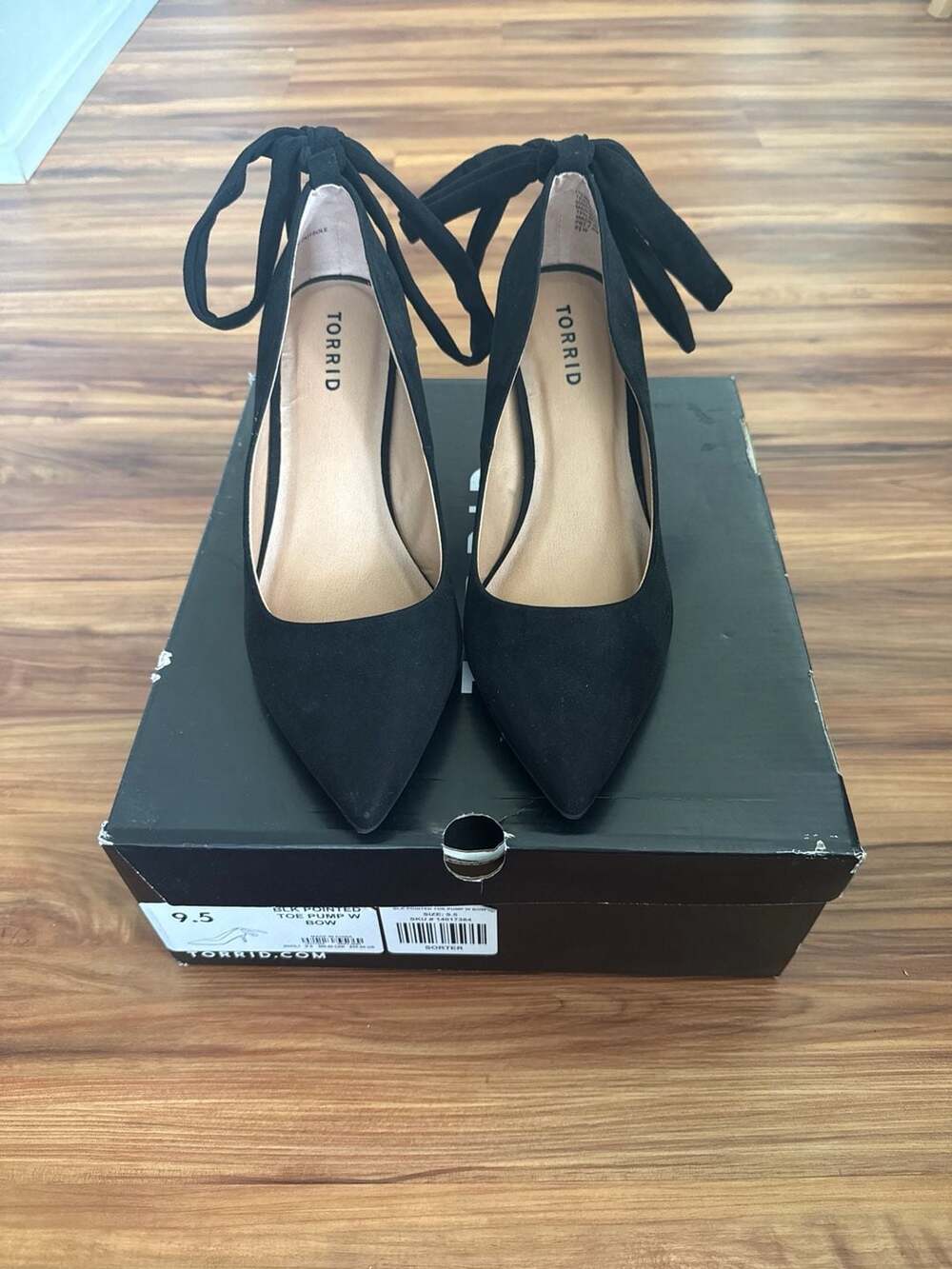 Torrid Faux Suede Pointed Toe Bow Back Pumps